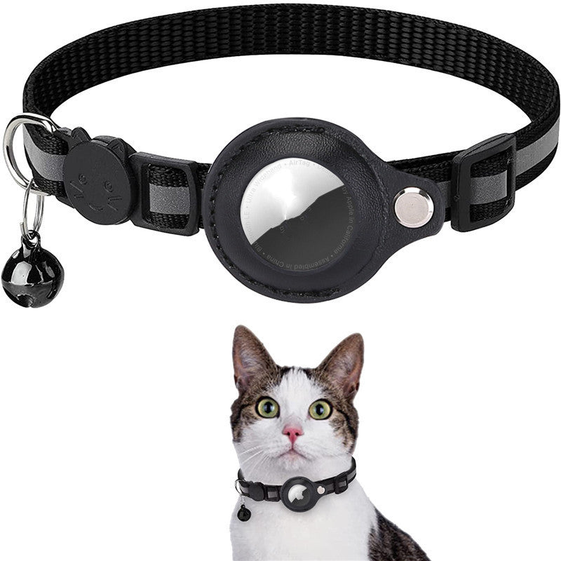 Reflective Pet Collar with AirTag Case