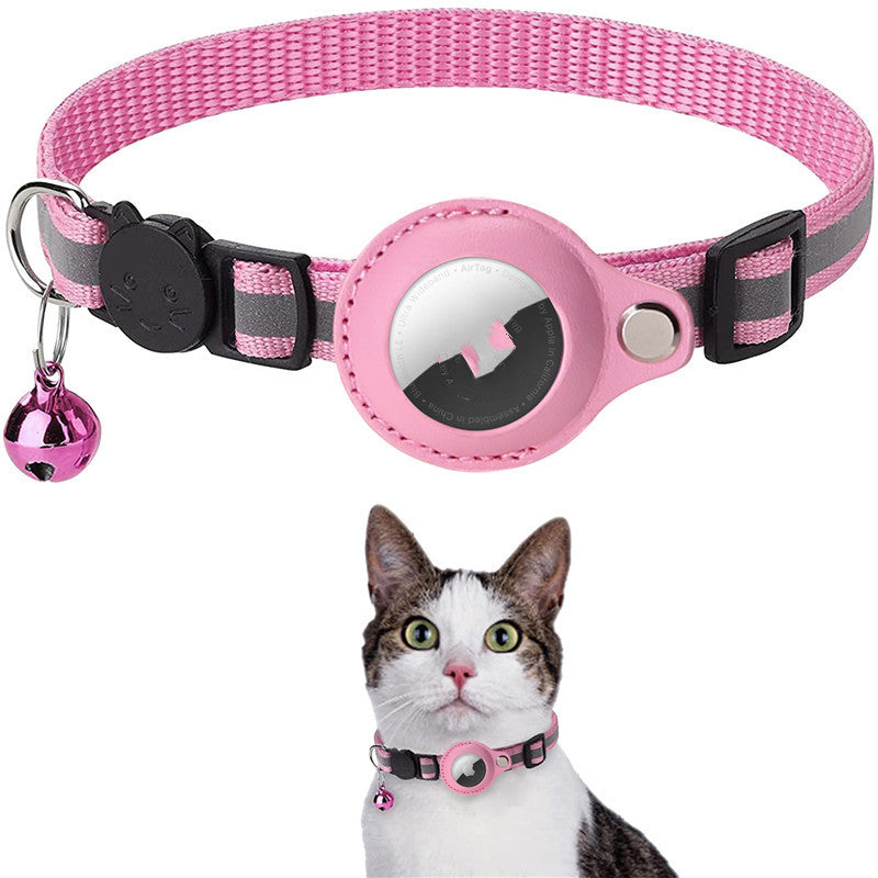 Reflective Pet Collar with AirTag Case