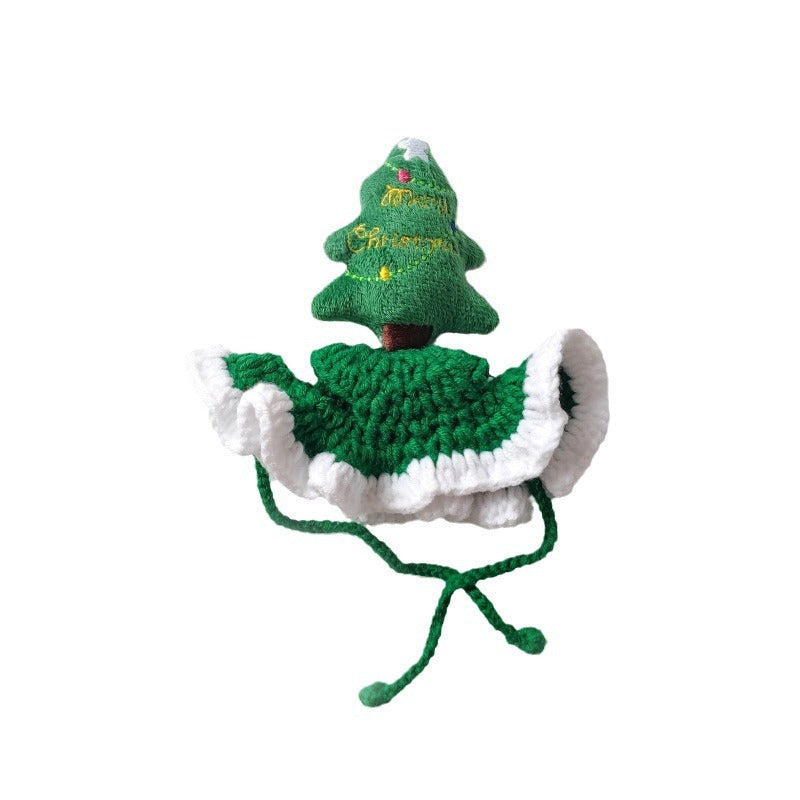 hand crocheted chrismas pet hood