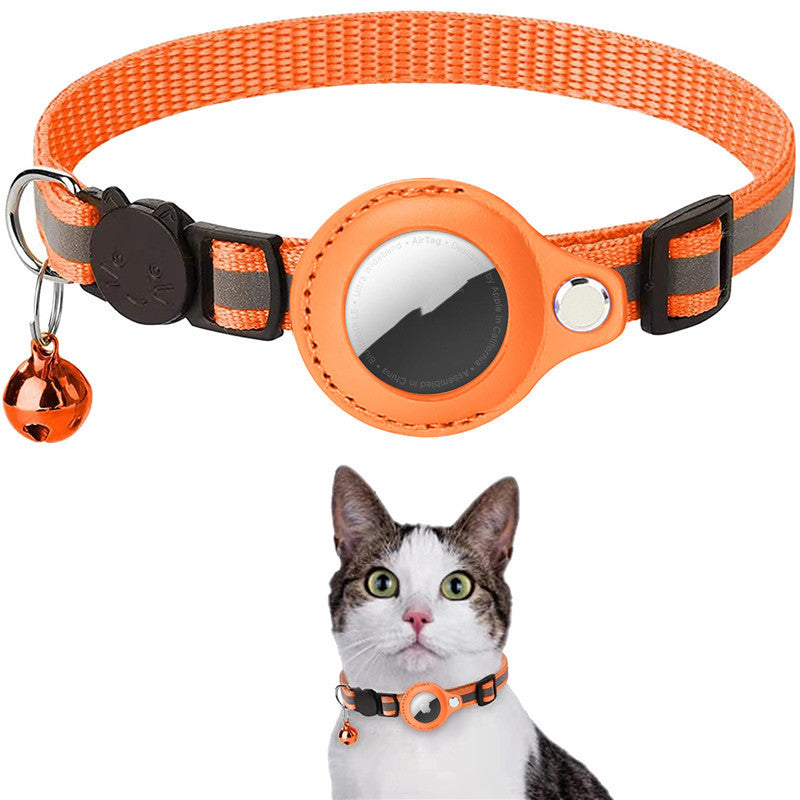 Reflective Pet Collar with AirTag Case