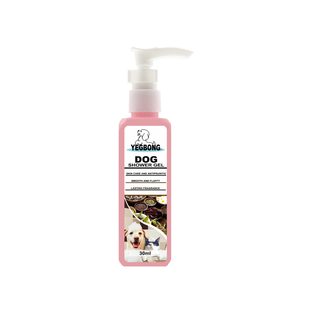 Yegbong Dog Shower Gel bottle on a white background