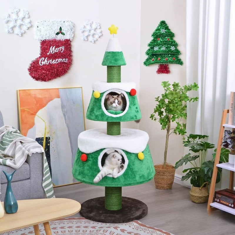 christmas themed cat nest