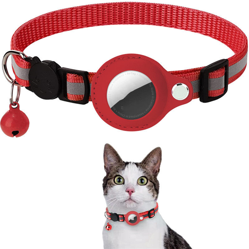 Reflective Pet Collar with AirTag Case