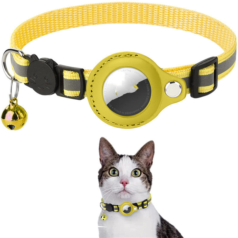 Reflective Pet Collar with AirTag Case