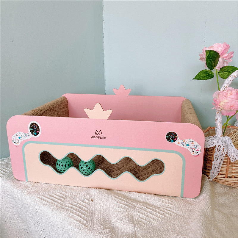 cat litter box with scratch board