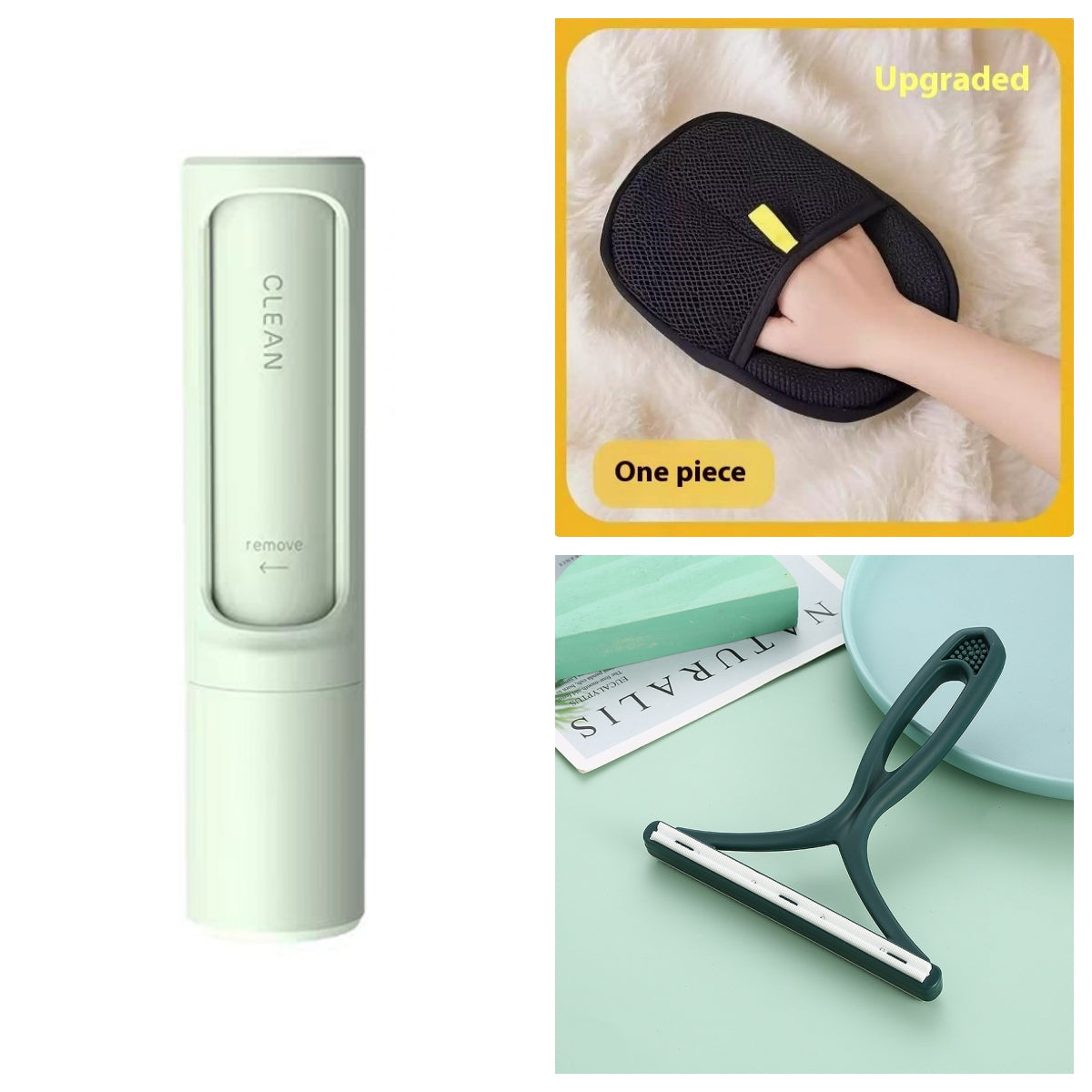 2-1 portable lint roller & deshedding brush reusable